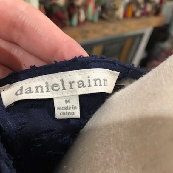 DANIEL Rainn Navy Flutter Sleeve Lace Babydoll Dress, Size Medium - Picture 13 of 16